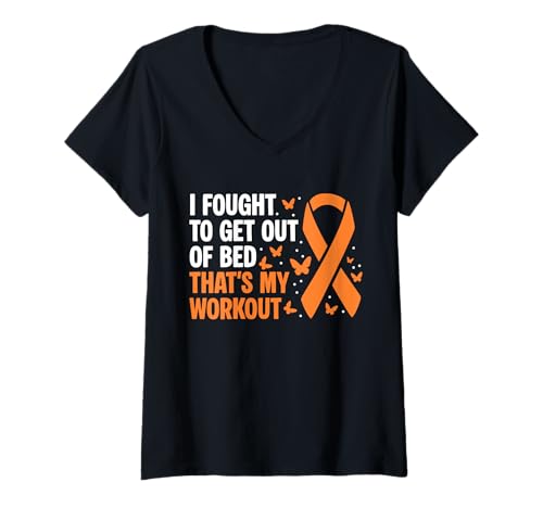Damen I Fought To Get Out Of Bed MS Multiple Sclerosis T-Shirt mit V-Ausschnitt Damen I Fought To Get Out Of Bed MS Multiple Sclerosis T-Shirt mit V-Ausschnitt von Multiple Sklerose Bewusstsein Design Idee
