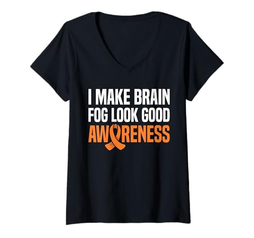Damen I Make Brain Fog Look Good MS Multiple Sclerosis T-Shirt mit V-Ausschnitt Damen I Make Brain Fog Look Good MS Multiple Sclerosis T-Shirt mit V-Ausschnitt von Multiple Sklerose Bewusstsein Design Idee