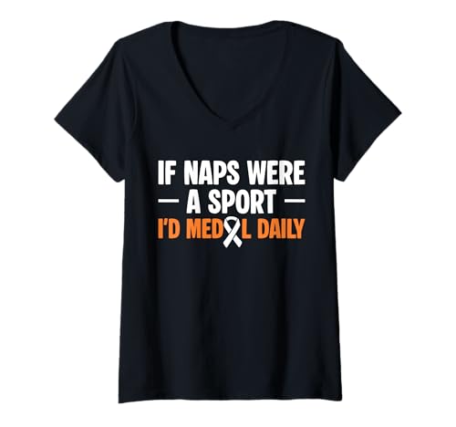 Damen If Naps Were A Sport MS Multiple Sclerosis Awareness T-Shirt mit V-Ausschnitt Damen If Naps Were A Sport MS Multiple Sclerosis Awareness T-Shirt mit V-Ausschnitt von Multiple Sklerose Bewusstsein Design Idee