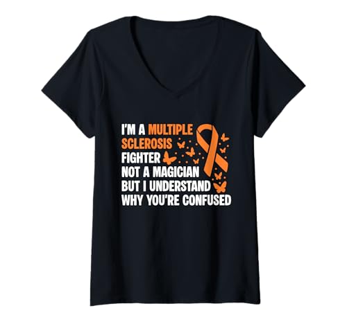 Damen Im A MS Multiple Sclerosis Fighter Not A Magician T-Shirt mit V-Ausschnitt Damen Im A MS Multiple Sclerosis Fighter Not A Magician T-Shirt mit V-Ausschnitt von Multiple Sklerose Bewusstsein Design Idee