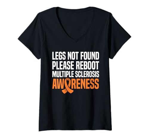 Damen Legs Not Found Please Reboot MS Multiple Sclerosis T-Shirt mit V-Ausschnitt Damen Legs Not Found Please Reboot MS Multiple Sclerosis T-Shirt mit V-Ausschnitt von Multiple Sklerose Bewusstsein Design Idee