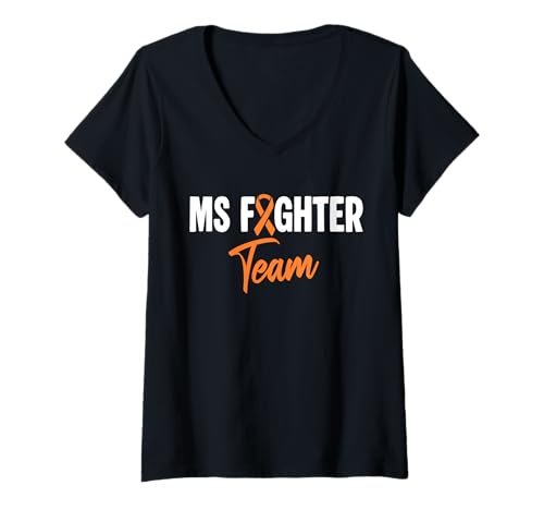 Damen MS Fighter Team MS Multiple Sclerosis Awareness T-Shirt mit V-Ausschnitt Damen MS Fighter Team MS Multiple Sclerosis Awareness T-Shirt mit V-Ausschnitt von Multiple Sklerose Bewusstsein Design Idee
