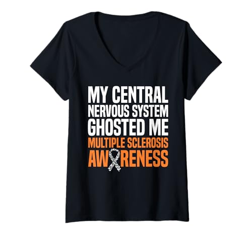 Damen My Central Nervous System Ghosted Me MS Multiple Sclerosis T-Shirt mit V-Ausschnitt Damen My Central Nervous System Ghosted Me MS Multiple Sclerosis T-Shirt mit V-Ausschnitt von Multiple Sklerose Bewusstsein Design Idee