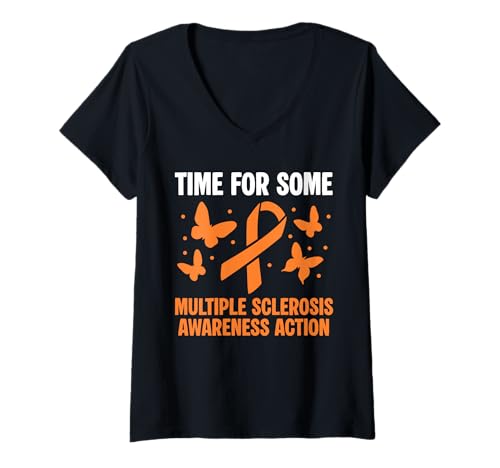 Damen Time For Some MS Multiple Sclerosis Awareness Action T-Shirt mit V-Ausschnitt Damen Time For Some MS Multiple Sclerosis Awareness Action T-Shirt mit V-Ausschnitt von Multiple Sklerose Bewusstsein Design Idee