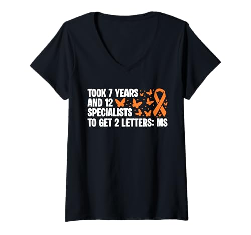 Damen Took 7 Years MS Multiple Sclerosis Awareness T-Shirt mit V-Ausschnitt Damen Took 7 Years MS Multiple Sclerosis Awareness T-Shirt mit V-Ausschnitt von Multiple Sklerose Bewusstsein Design Idee
