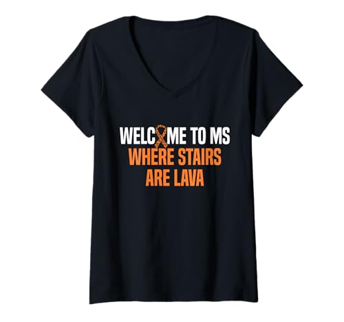 Damen Welcome To MS Multiple Sclerosis Awareness T-Shirt mit V-Ausschnitt Damen Welcome To MS Multiple Sclerosis Awareness T-Shirt mit V-Ausschnitt von Multiple Sklerose Bewusstsein Design Idee