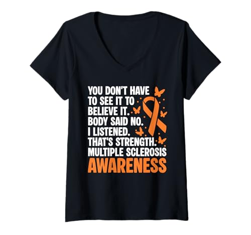 Damen You Dont Have To See It MS Multiple Sclerosis Awareness T-Shirt mit V-Ausschnitt Damen You Dont Have To See It MS Multiple Sclerosis Awareness T-Shirt mit V-Ausschnitt von Multiple Sklerose Bewusstsein Design Idee