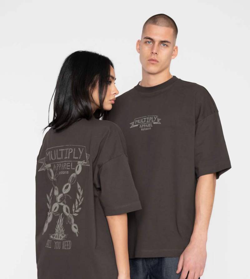 Multiply Apparel - All You Need - Oversize-T-Shirt in türkischer Kaffee-Braun von Multiply Apparel