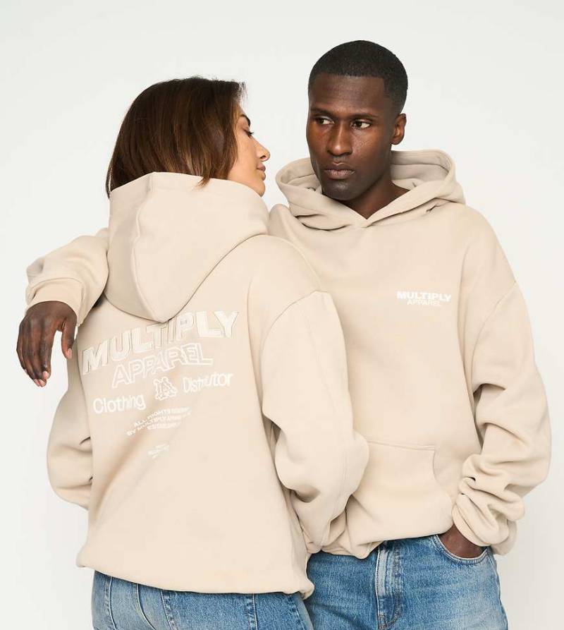 Multiply Apparel - Apparel - Oversize-Kapuzenpullover in schlichtem Taupe-Neutral von Multiply Apparel