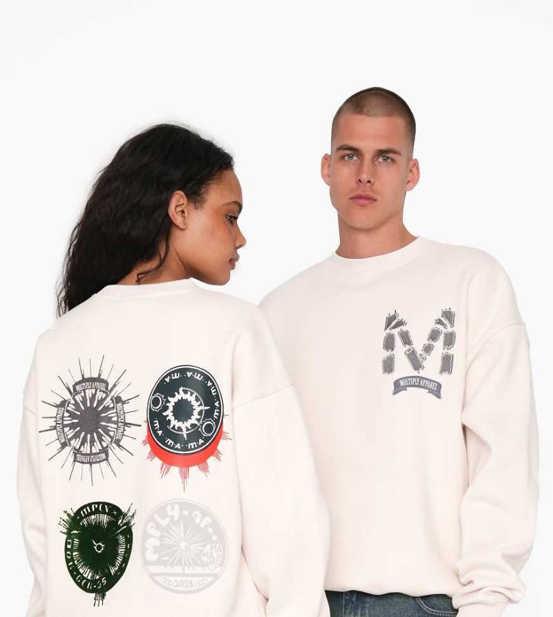 Multiply Apparel - Assortment - Oversize-Sweatshirt in Wollweiß von Multiply Apparel