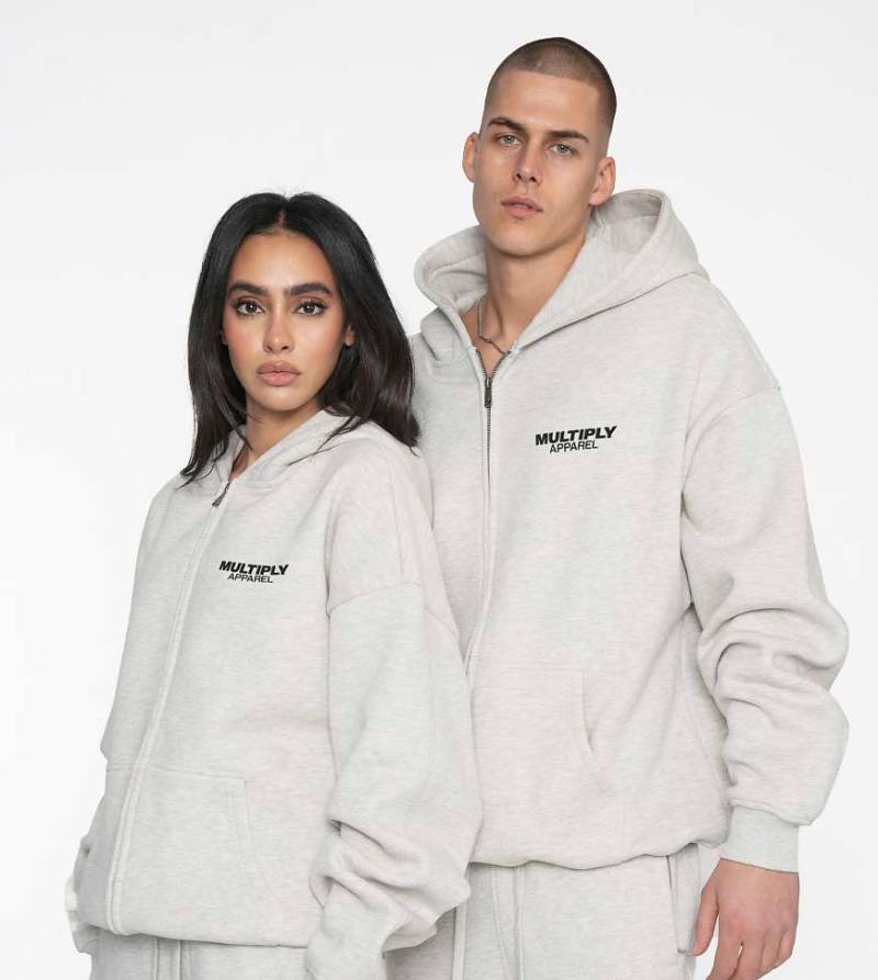 Multiply Apparel - Buff - Oversize-Kapuzenjacke in meliertem Grau von Multiply Apparel