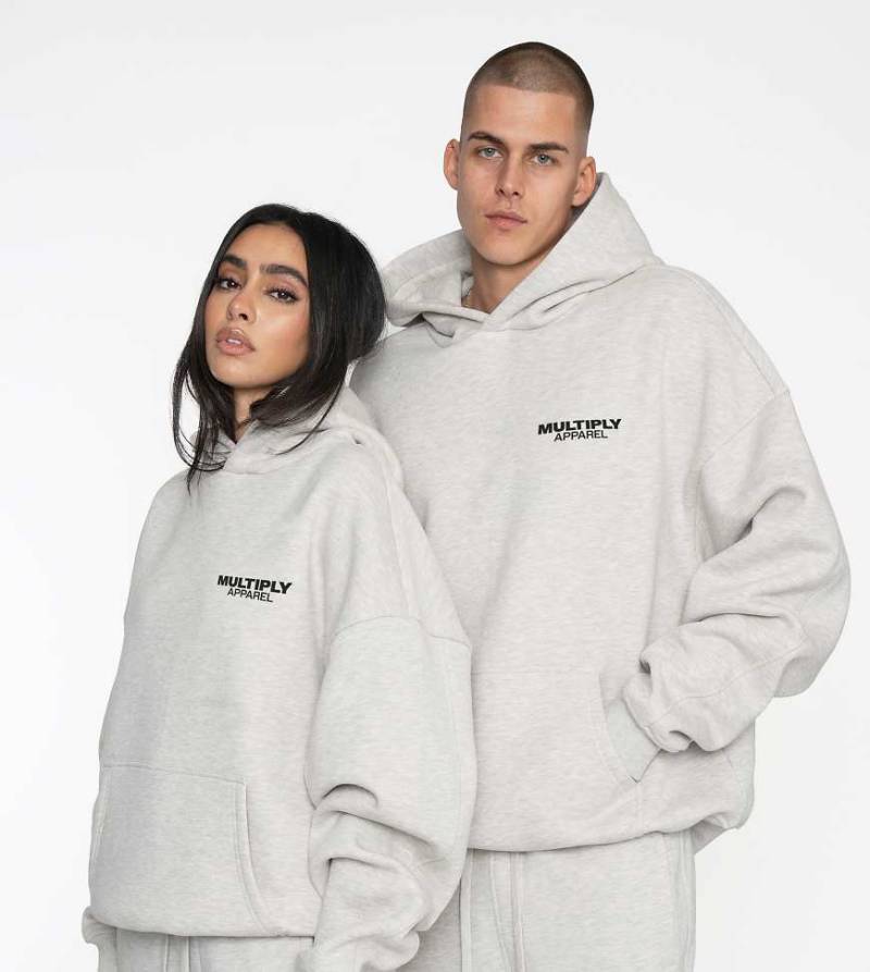 Multiply Apparel - Buff - Oversize-Kapuzenpullover in meliertem Grau von Multiply Apparel
