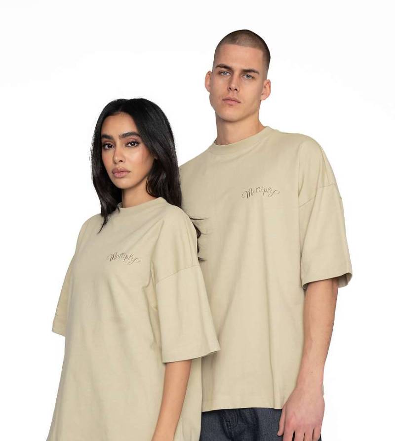 Multiply Apparel - Emblem - Oversize-T-Shirt in Sprühgrün-Neutral von Multiply Apparel