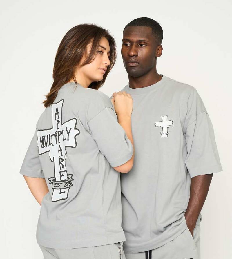 Multiply Apparel - Established - Oversize-T-Shirt in ultimativem Grau von Multiply Apparel