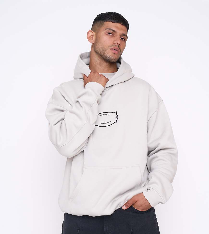 Multiply Apparel - Faculty - Oversize-Kapuzenpullover in Taubenweiß-Neutral Multiply Apparel - Faculty - Oversize-Kapuzenpullover in Taubenweiß-Neutral von Multiply Apparel