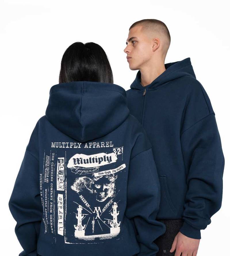 Multiply Apparel - Fly High - Oversize-Kapuzenjacke in Prunkblau von Multiply Apparel