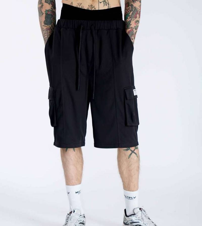 Multiply Apparel - Grid - Utility-Shorts in schwarze Limonade mit Oversize-Passform von Multiply Apparel