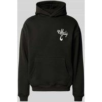 Multiply Apparel Hoodie mit Logo-Print Modell 'Basic Hoody Small Logo' in Black, Größe L von Multiply Apparel