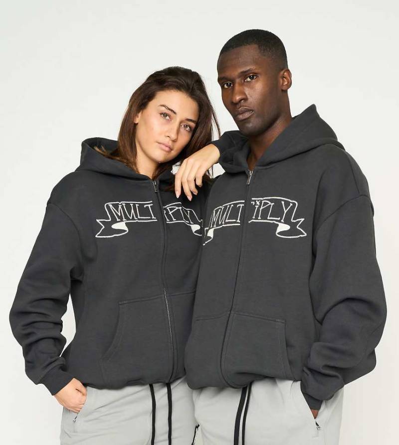 Multiply Apparel - Idol - Oversize-Kapuzenjacke in Black Soda-Schwarz Multiply Apparel - Idol - Oversize-Kapuzenjacke in Black Soda-Schwarz von Multiply Apparel