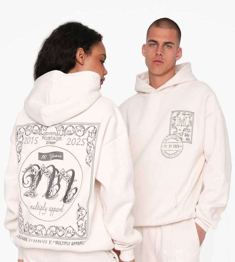 Multiply Apparel - Imprint - Oversize-Kapuzenpullover in Wollweiß von Multiply Apparel