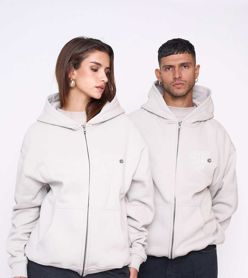 Multiply Apparel - Library - Oversize-Kapuzenjacke in Taubenweiß-Neutral Multiply Apparel - Library - Oversize-Kapuzenjacke in Taubenweiß-Neutral von Multiply Apparel