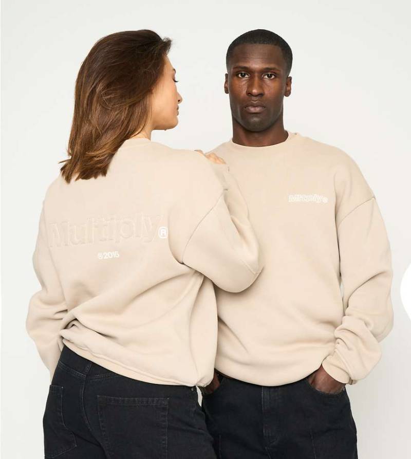 Multiply Apparel - Mate - Oversize-Sweatshirt in schlichtem Taupe-Neutral von Multiply Apparel