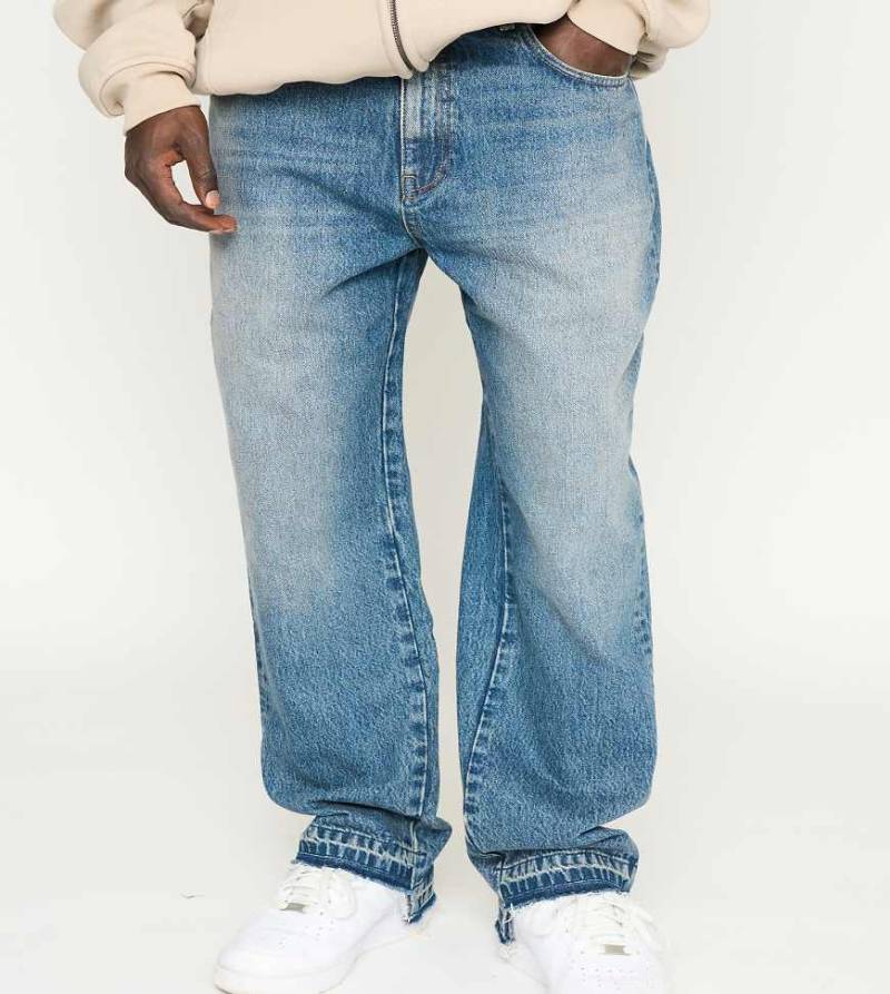 Multiply Apparel - Multiply - Jeans in Blau mit Schnitt-Detail von Multiply Apparel