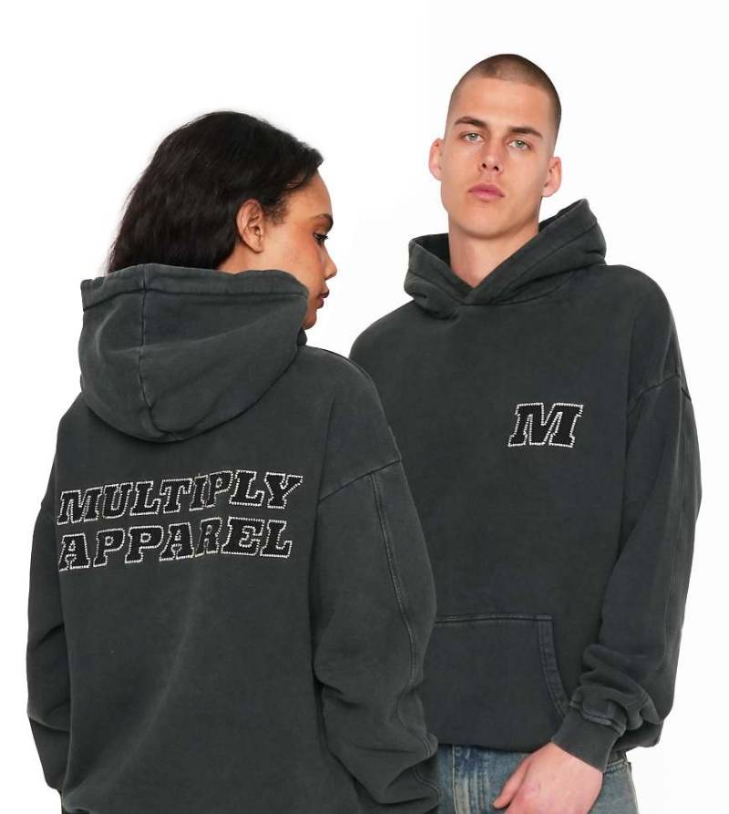 Multiply Apparel - Multiply - Oversize-Kapuzenpullover aus Twill in Schwarz von Multiply Apparel