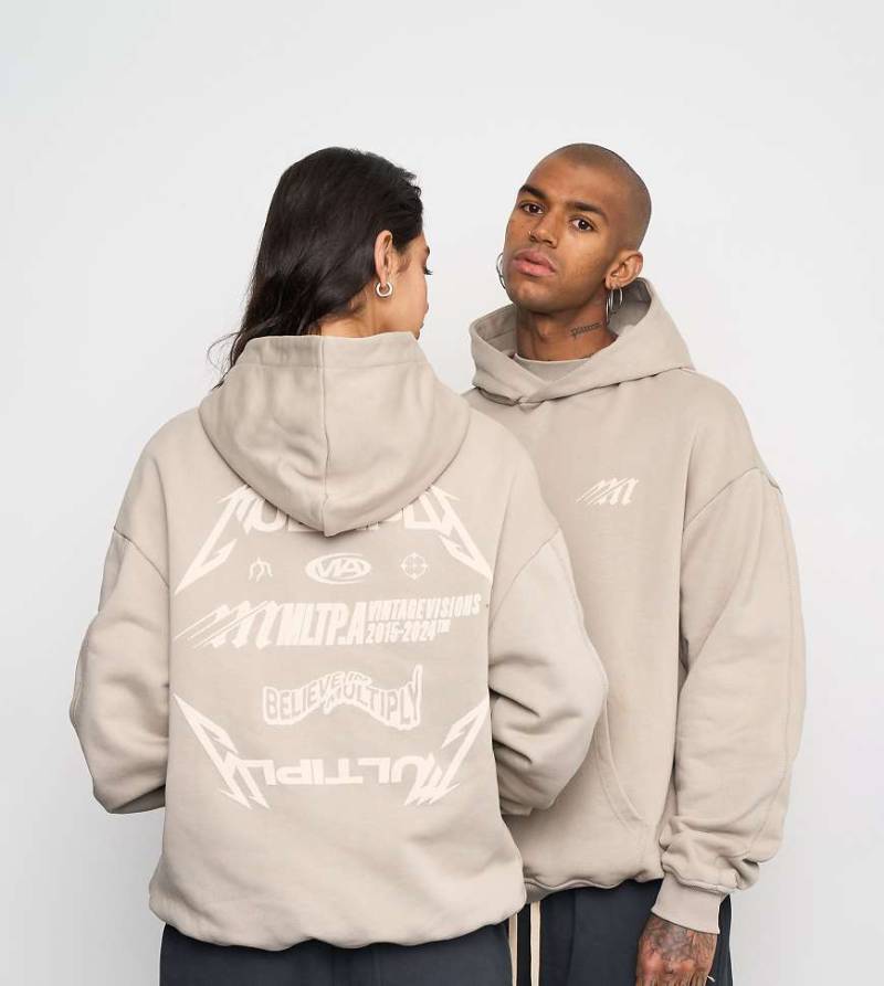 Multiply Apparel - Night Vision - Oversize-Kapuzenpullover in Vintage-Khaki-Neutral von Multiply Apparel