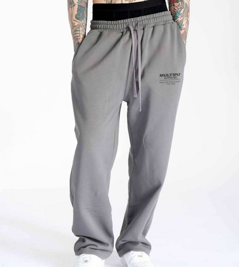 Multiply Apparel - Oversize-Jogginghose in Gargoyle-Grau mit Bootcut-Schnitt-Schwarz von Multiply Apparel