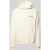 Multiply Apparel Oversized Hoodie mit Label-Print in Ecru, Größe M von Multiply Apparel