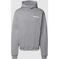 Multiply Apparel Oversized Hoodie mit Label-Print in Hellgrau, Größe S von Multiply Apparel