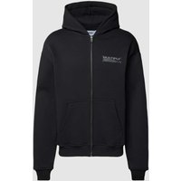 Multiply Apparel Oversized Sweatjacke mit Label-Print in Black, Größe M von Multiply Apparel