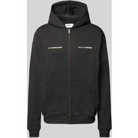 Multiply Apparel Oversized Sweatjacke mit Label-Print in Black, Größe M von Multiply Apparel