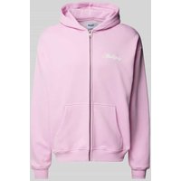 Multiply Apparel Oversized Sweatjacke mit Label-Print in Hellrosa, Größe XL von Multiply Apparel