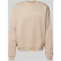 Multiply Apparel Oversized Sweatshirt mit Label-Print in Beige, Größe S Multiply Apparel Oversized Sweatshirt mit Label-Print in Beige, Größe S von Multiply Apparel
