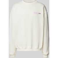 Multiply Apparel Oversized Sweatshirt mit Label-Print in Weiss, Größe L von Multiply Apparel