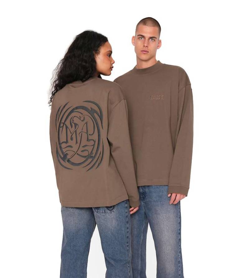 Multiply Apparel - Radial - Langärmliger Pullover in Braun von Multiply Apparel