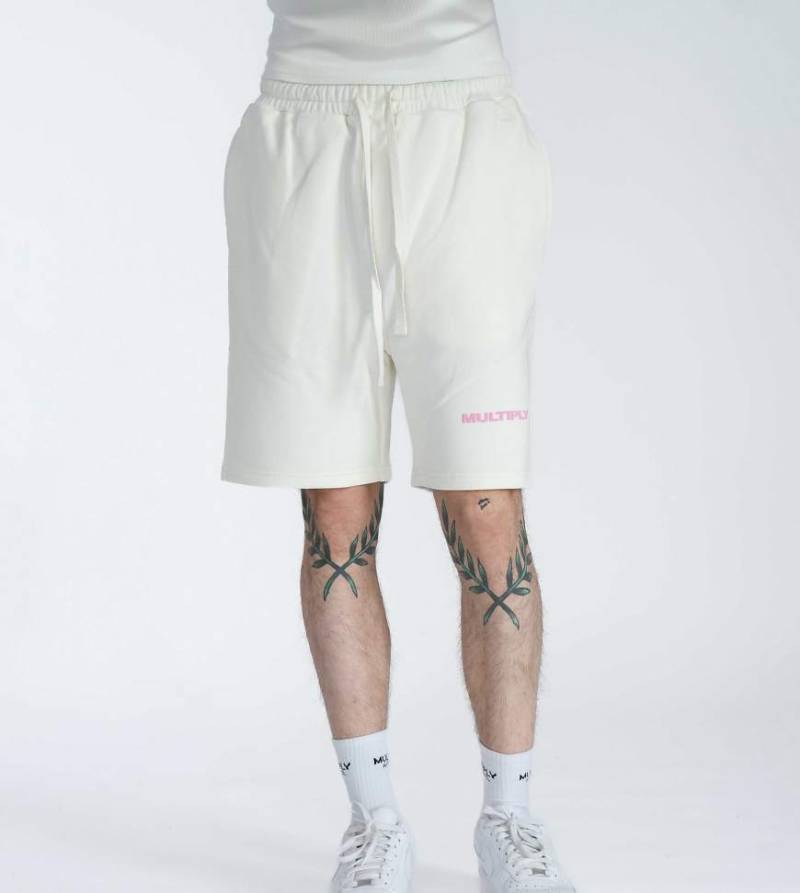 Multiply Apparel - Shorts in Schneeweiß mit Multiply-Logo von Multiply Apparel