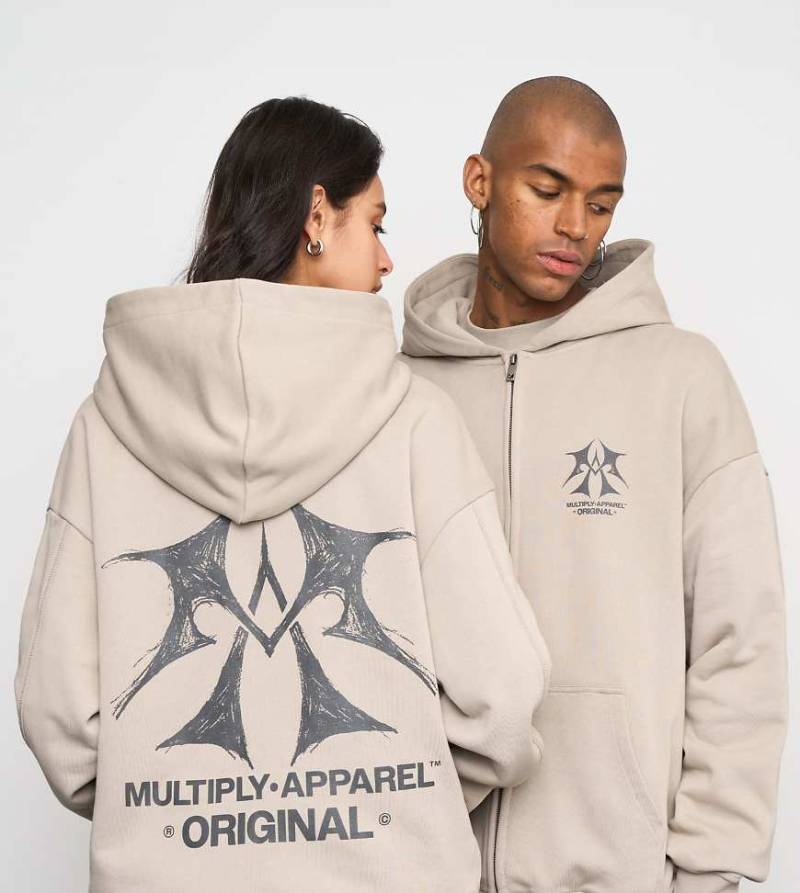 Multiply Apparel - Sketch - Oversize-Kapuzenjacke in Vintage-Khaki-Neutral von Multiply Apparel