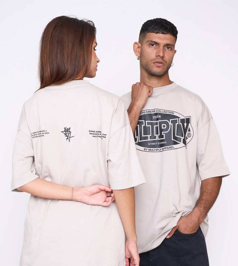 Multiply Apparel - Spirit - Oversize-T-Shirt in Taubenweiß-Neutral von Multiply Apparel