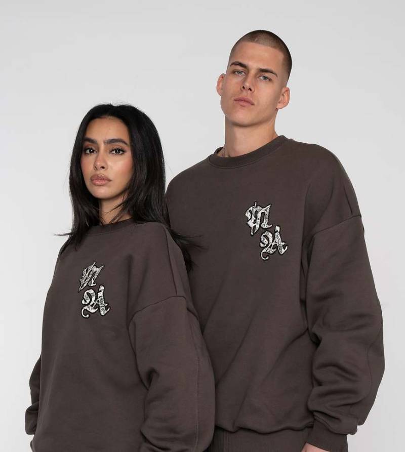 Multiply Apparel - Stencil - Oversize-Sweatshirt in türkischem Kaffeebraun von Multiply Apparel