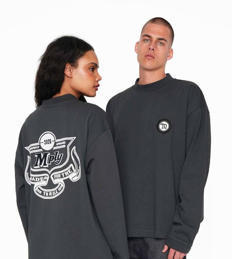 Multiply Apparel - Thrill - Langärmliger Oversize-Pullover in Schwarz von Multiply Apparel