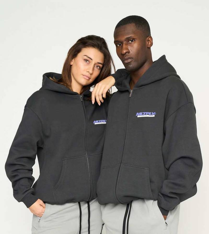 Multiply Apparel - Unity - Oversize-Kapuzenjacke in Black Soda-Schwarz von Multiply Apparel
