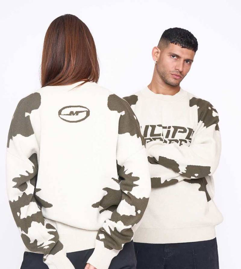 Multiply Apparel - Urban - Oversize-Strickpullover in weißer Schwan-Neutral von Multiply Apparel