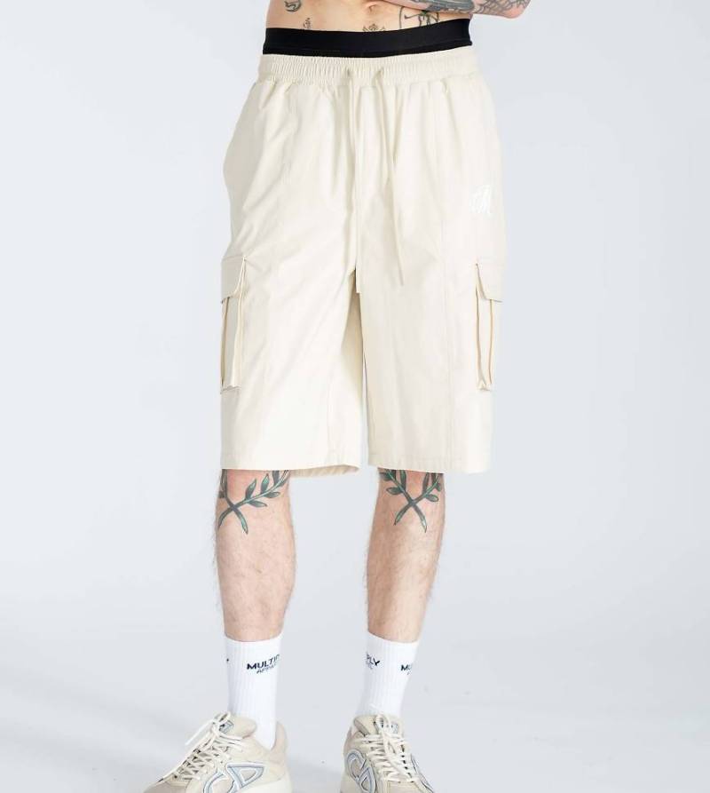 Multiply Apparel - Utility-Allzweckshorts in Pistazienschalenbeige mit Oversize-Passform-Neutral von Multiply Apparel