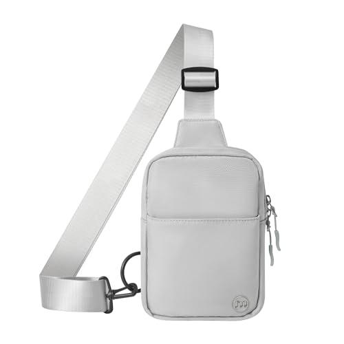 Mum's memory Kleine Crossbody-Taschen für Damen, Zwei-Wege-Reißverschlüsse, Schultertasche für Frauen, Crossbody-Bauchtasche, Taschen für Frauen, trendig, GRAU, Bb007 von Mum's memory