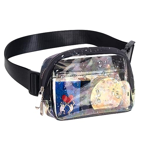 Mum's memory Transparente Bauchtasche Stadion zugelassen für Frauen wasserdicht mit verstellbarem Gurt für Sport Workout, Wasserdichte Blume, Mode, Sport, Trend, Freizeit, Kollokation, Outdoor, Reisen von Mum's memory