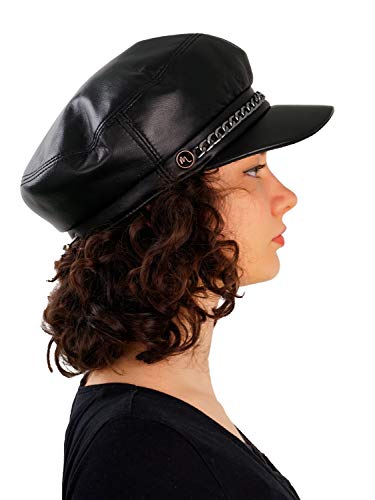 Mumcu's Ledermütze für Damen, Motiv: Newsboy Fiddler - Schwarz - Large Mumcu's Ledermütze für Damen, Motiv: Newsboy Fiddler - Schwarz - Large von Mumcu's Leather - Leather Wants To Be Mumcu's