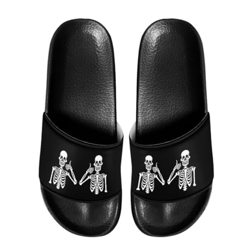 Mumeson Unisex Hausschuhe Hausschuhe Sommer rutschfest Strand Sandalen Schuhe Leichte Indoor Outdoor Slipper US Größe 5-11, Skeleton-1, 38.5 EU von Mumeson